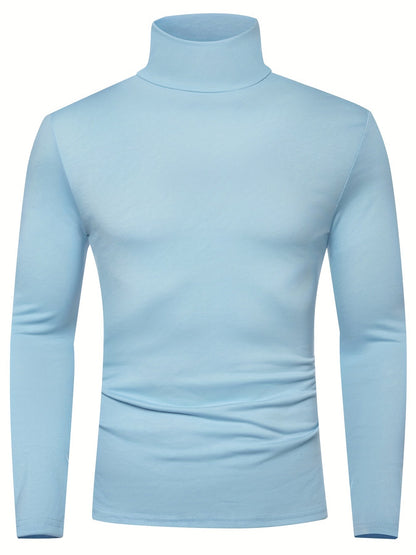 Stylish Multicolor Bottoming Shirt, Men's Turtleneck Long-sleeved T-shirt