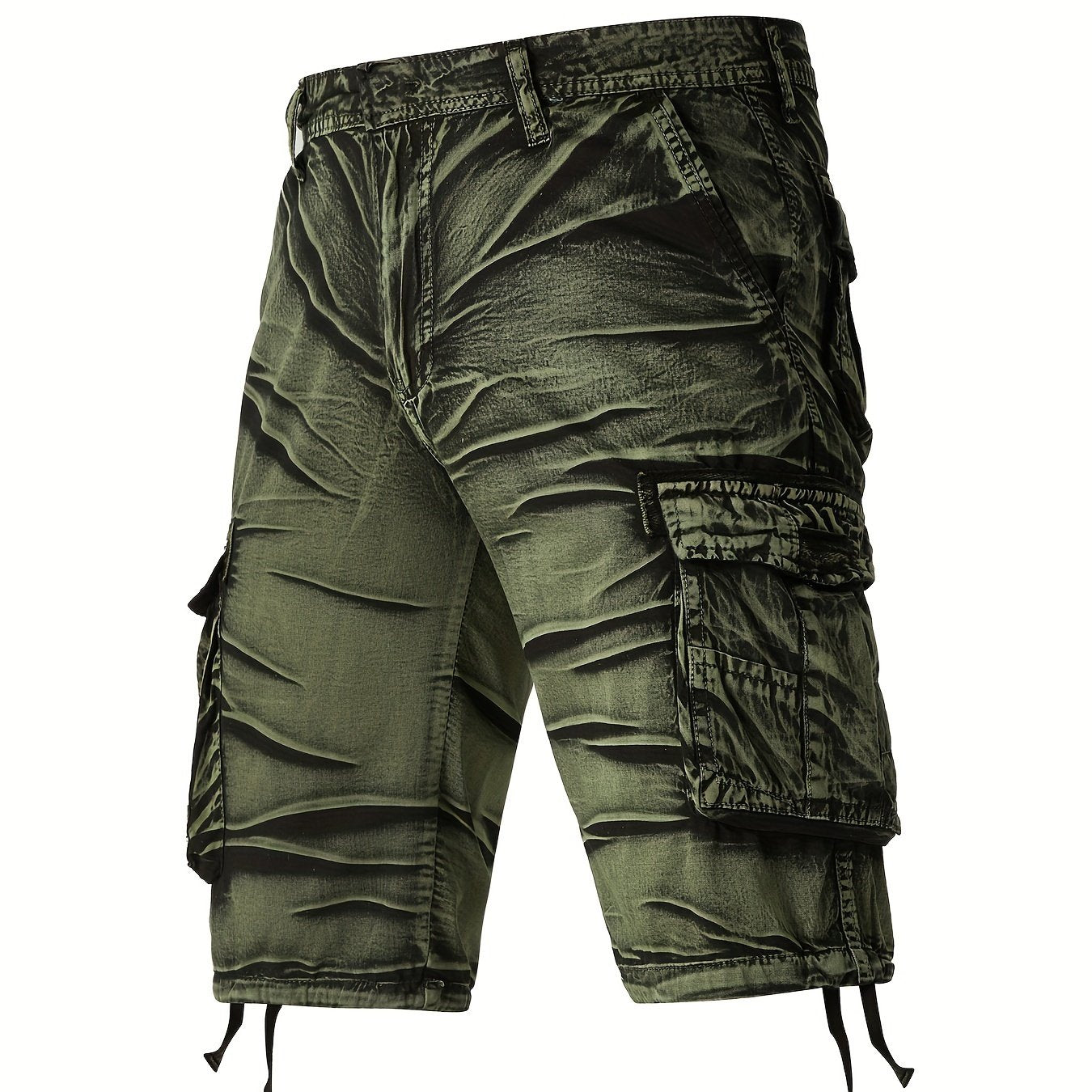 Mens Camo Cargo Shorts - Comfortable Cotton, Breathable & Quick-Dry - Embroidered, Loose Fit with Multipurpose Flap Pockets - Ideal for Hiking, Fishing & Outdoor Adventures