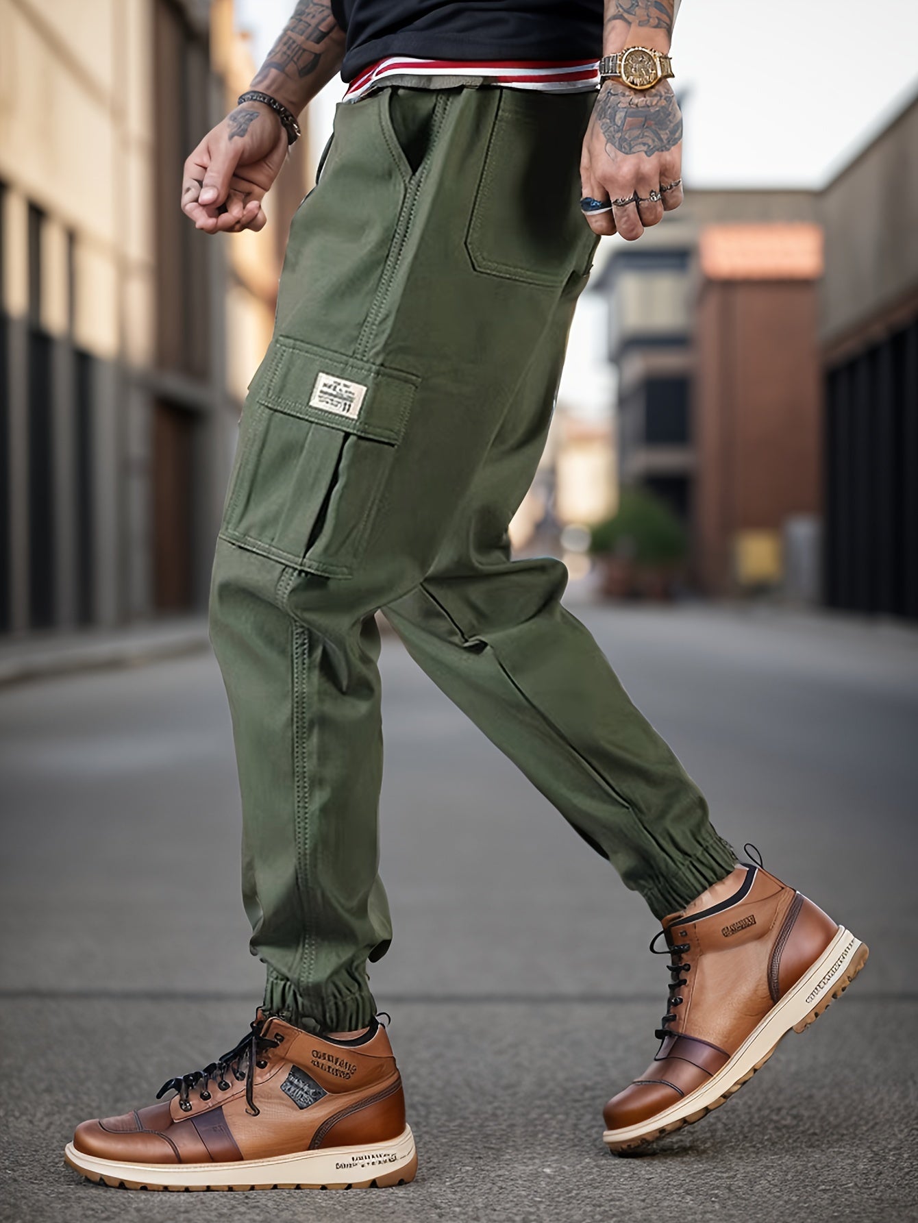 jiaabc Mens Camouflage Cargo Pants - Comfortable Cotton Blend, Multi-Pocket Design, Ideal for Casual Outdoor Settings & Streetwear