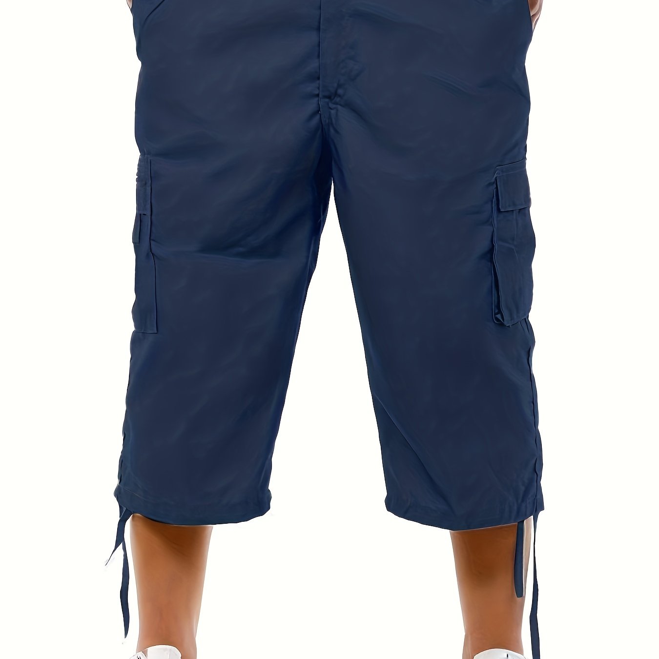 Men's Casual Cargo Shorts with Adjustable Drawstring Waist and Secure Zip Pockets - Comfort Fit for Outdoor and Summer Wear