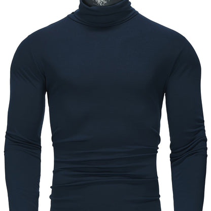 Stylish Multicolor Bottoming Shirt, Men's Turtleneck Long-sleeved T-shirt