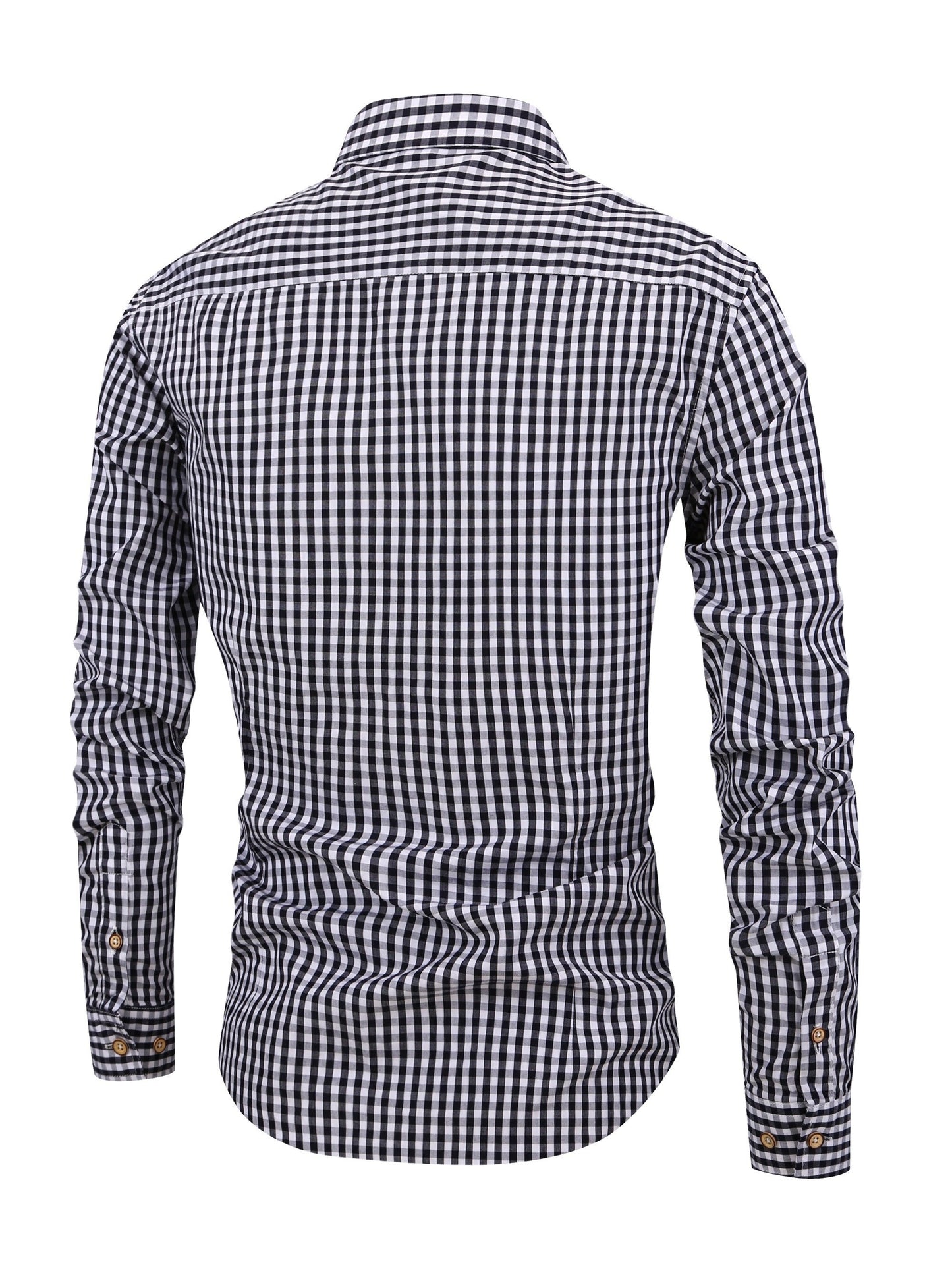 Men's Stylish Checkered Pattern Shirt, Casual Breathable Lapel Button Up Long Sleeve Shirt Top For City Walk Street Hanging Outdoor Activities