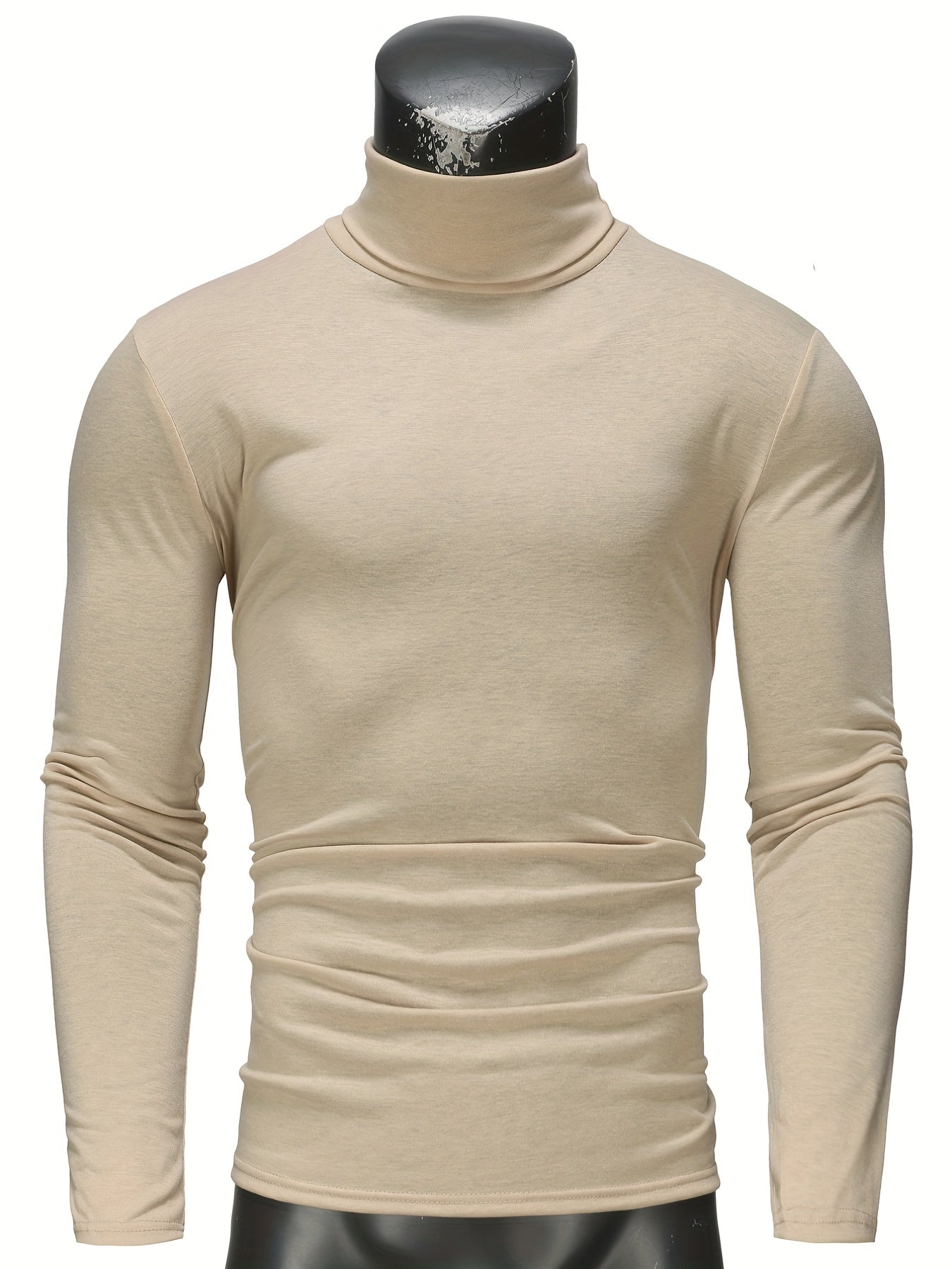 Stylish Multicolor Bottoming Shirt, Men's Turtleneck Long-sleeved T-shirt