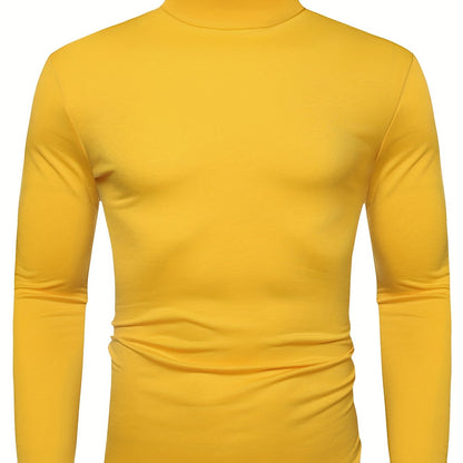 Stylish Multicolor Bottoming Shirt, Men's Turtleneck Long-sleeved T-shirt