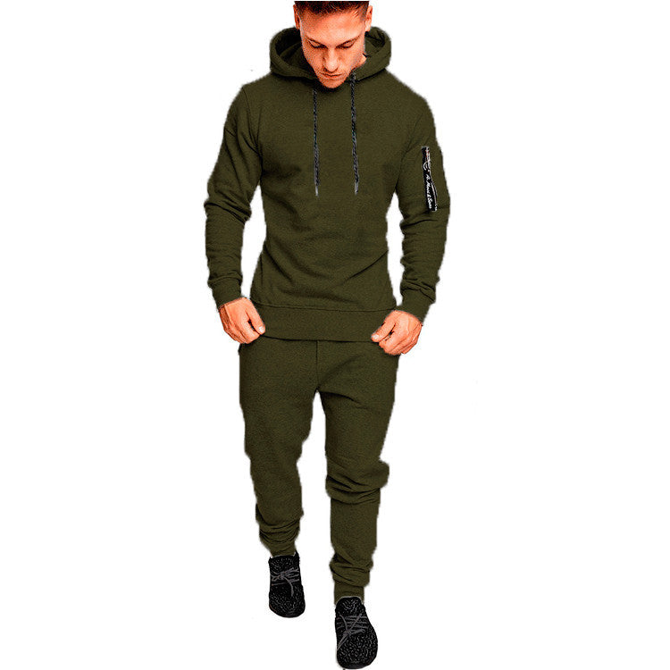 jiaabc New men's outdoor sports casual camouflage pullover sublimation camouflage set