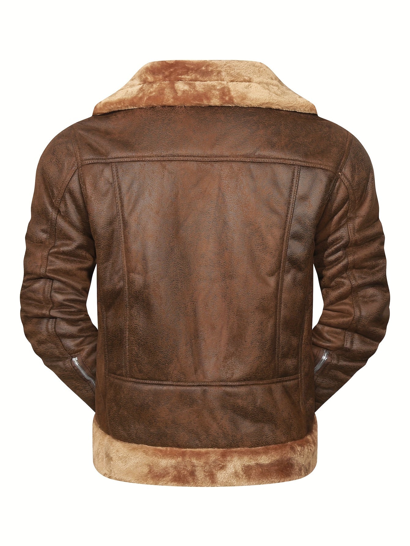 jiaabc Men's Pu Jacket, Chic Faux Leather Jacket For Fall Winter