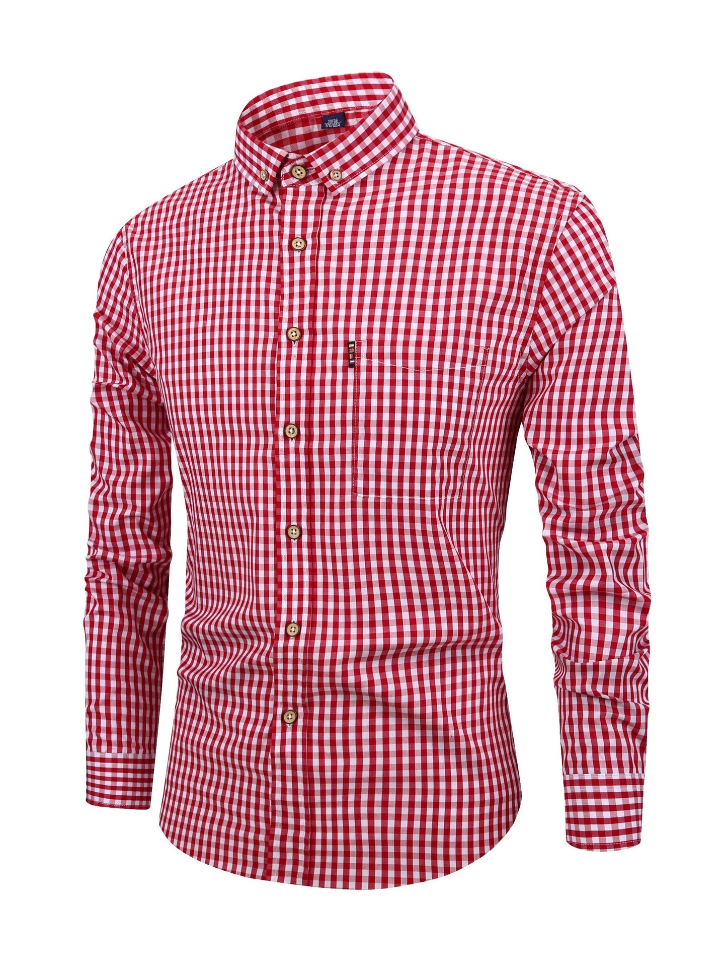 Men's Stylish Checkered Pattern Shirt, Casual Breathable Lapel Button Up Long Sleeve Shirt Top For City Walk Street Hanging Outdoor Activities