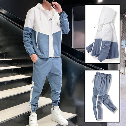 jiaabc Patchwork Hip Hop Casual Men's Sets 2023 Korean Style 2 Piece Sets Clothes Men Streetwear Fitness Male Tracksuit