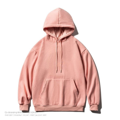 jiaabc Men Oversized Hoodies Solid Color Man Casaual Hooded Pullovers Winter Warm Fleece Sweatshirts Top Man Clothing