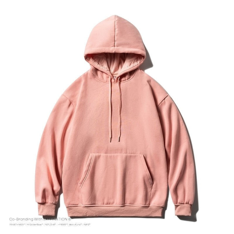 jiaabc Men Oversized Hoodies Solid Color Man Casaual Hooded Pullovers Winter Warm Fleece Sweatshirts Top Man Clothing