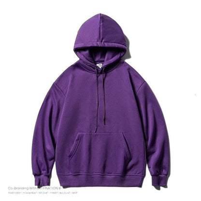 jiaabc Men Oversized Hoodies Solid Color Man Casaual Hooded Pullovers Winter Warm Fleece Sweatshirts Top Man Clothing