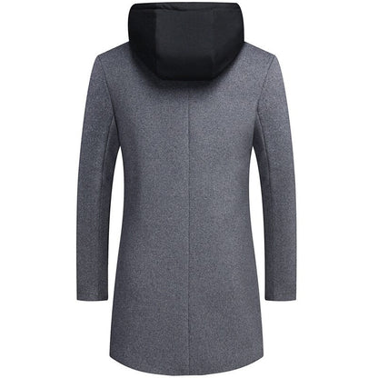 Men Wool Coat Casual Warm Winter Wool Coat