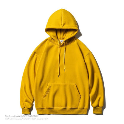 jiaabc Men Oversized Hoodies Solid Color Man Casaual Hooded Pullovers Winter Warm Fleece Sweatshirts Top Man Clothing