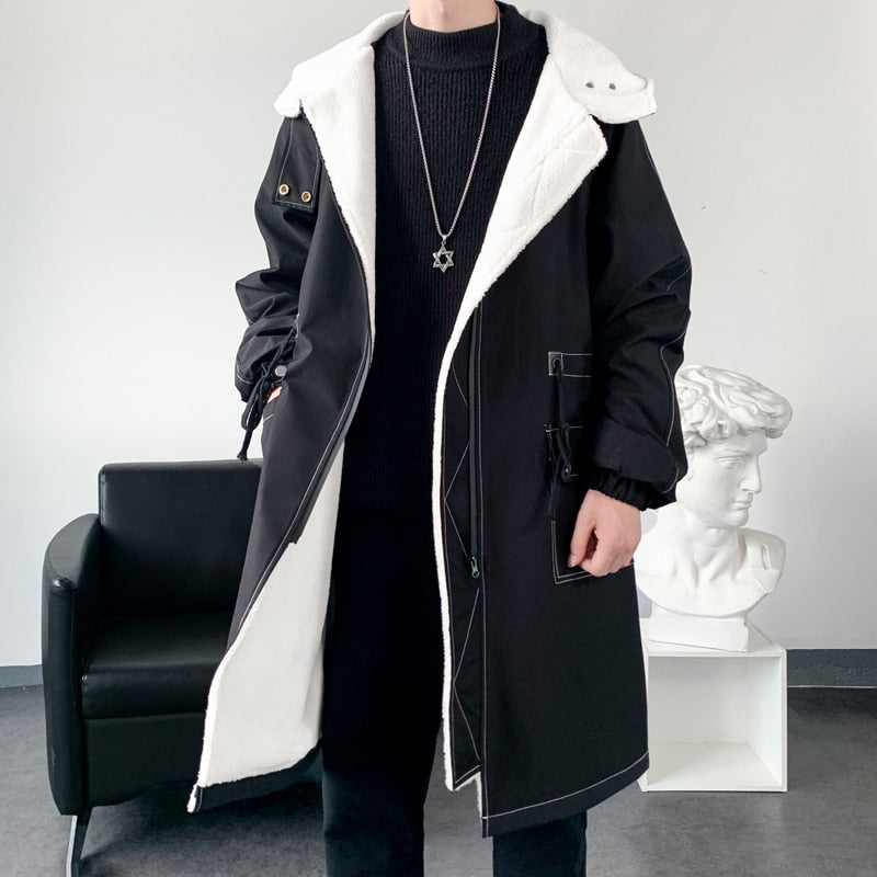 jiaabc Winter Coat Men Hooded Thick Coat Fashion Windbreakers Casual Jackets Plus Size M-3XL