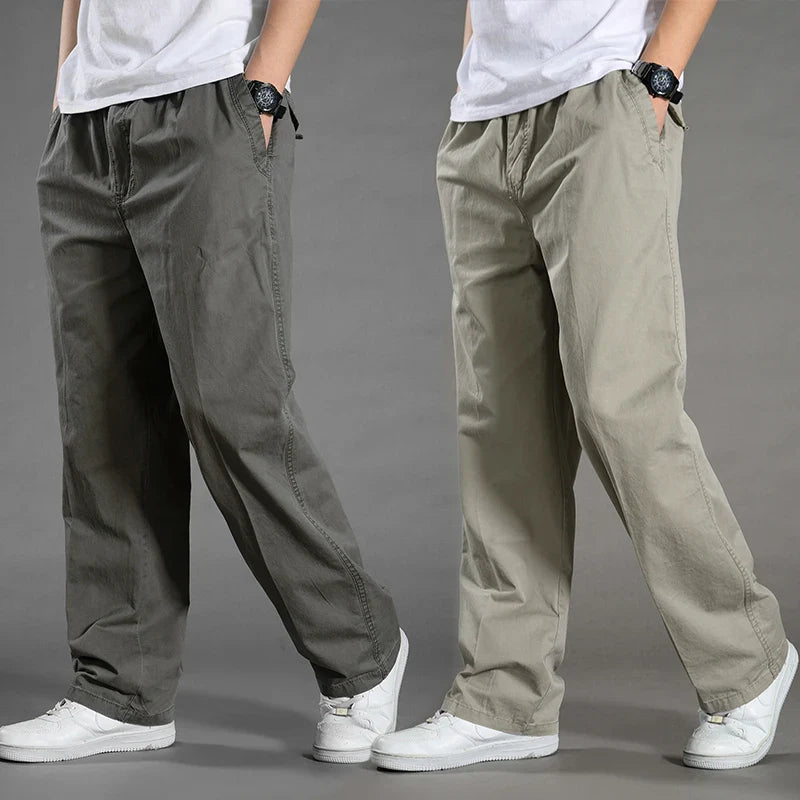 jiaabc Men's Cargo Pants Summer Spring Cotton Work Wear New In Large Size 6XL Casual Climbing Joggers Sweatpants Hombre Autumn Trousers