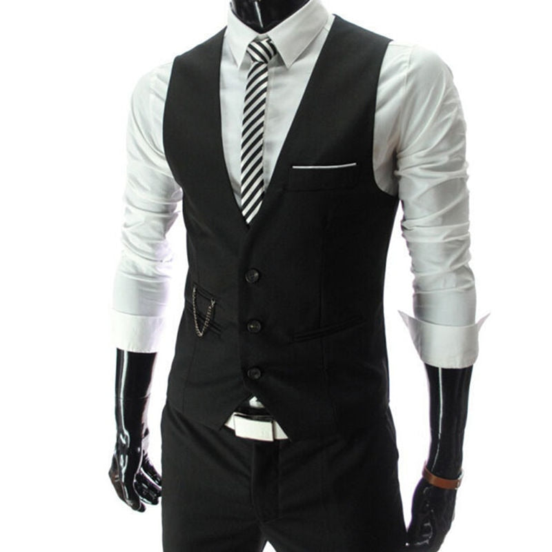 jiaabc  New Arrival Dress Vests For Men Slim Fit Mens Suit Vest Male Waistcoat Gilet Homme Casual Sleeveless Formal Business Jacket