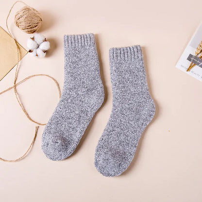 jiaabc Winter Men's Merino Wool Socks Super Thick Warm High Quality Harajuku Retro Snow Casual Antifreeze Cashmere Socks Men 3 Pair