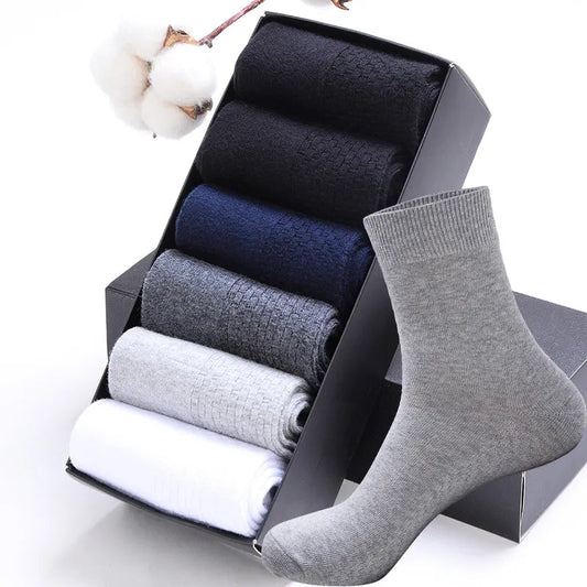 jiaabc High Quality Casual Men's Business Socks Summer Winter Cotton Socks Quick Drying Black White Long Sock Plus Size US7-14