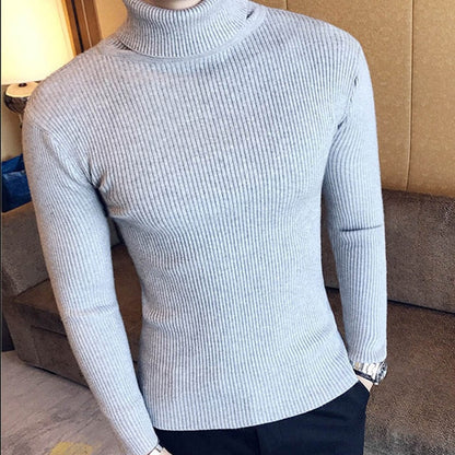 Brand Men Turtleneck Sweaters and Pullovers New Fashion Knitted Sweater Winter Men Pullover Homme Wool Casual Solid Clothes