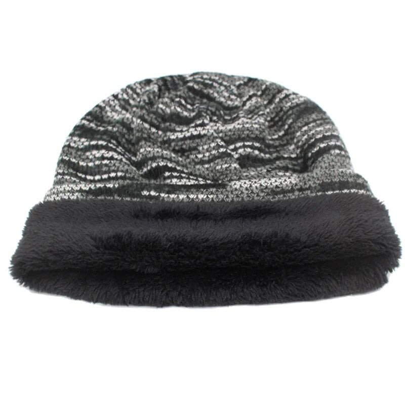 jiaabc Knitted Hat Women Skullies Beanies Winter Hats For Men Bonnet Striped Caps Warm Baggy Soft Female Wool Male Beanie Hat