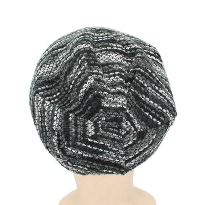 jiaabc Knitted Hat Women Skullies Beanies Winter Hats For Men Bonnet Striped Caps Warm Baggy Soft Female Wool Male Beanie Hat