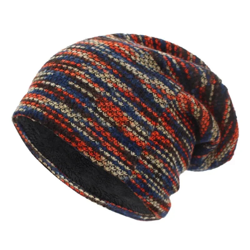 jiaabc Knitted Hat Women Skullies Beanies Winter Hats For Men Bonnet Striped Caps Warm Baggy Soft Female Wool Male Beanie Hat