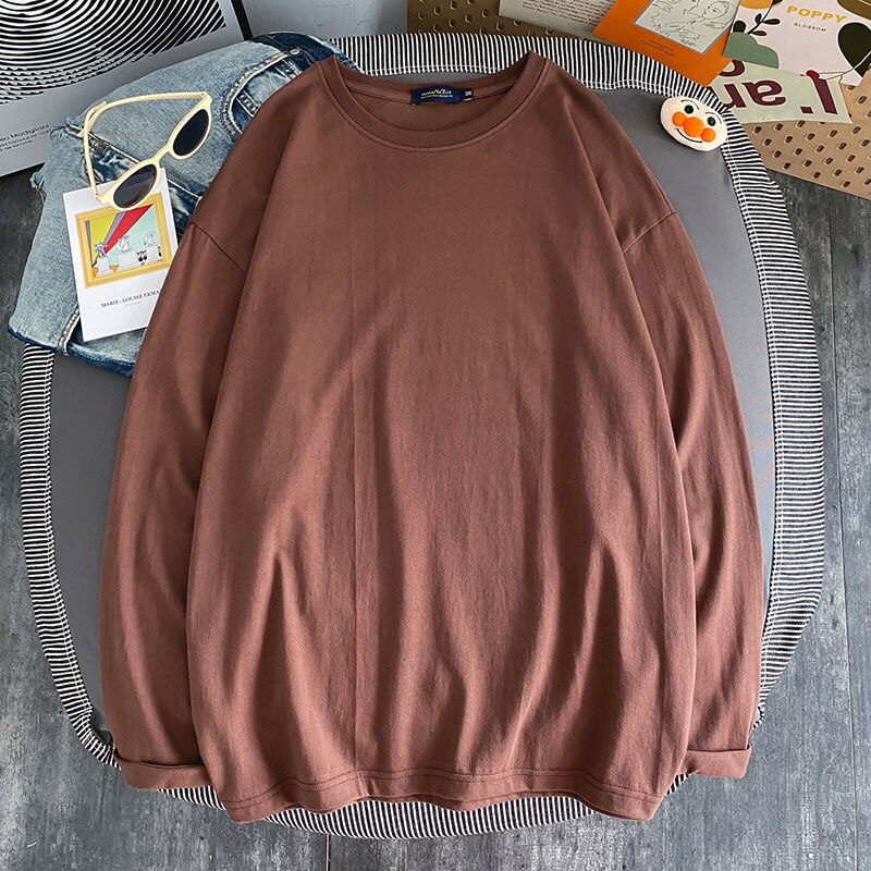 10 Solid Color Women Long Sleeve T shirts Korean Women's Long Sleeve Tees Oversized Woman Casual t-shirt Tops