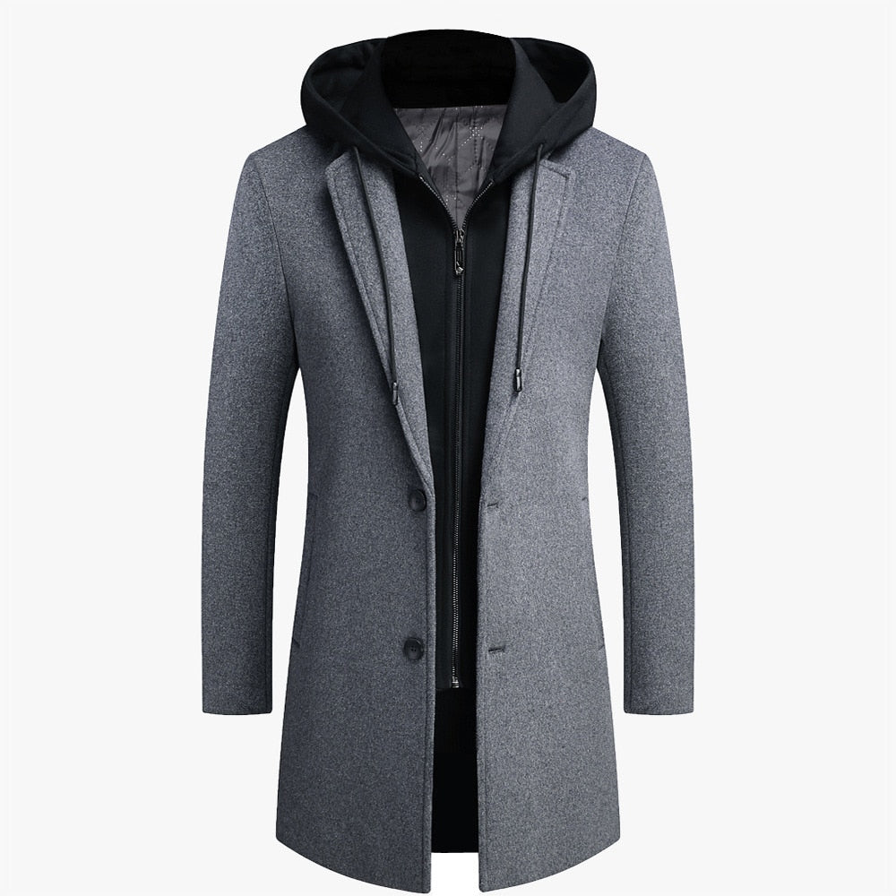 Men Wool Coat Casual Warm Winter Wool Coat