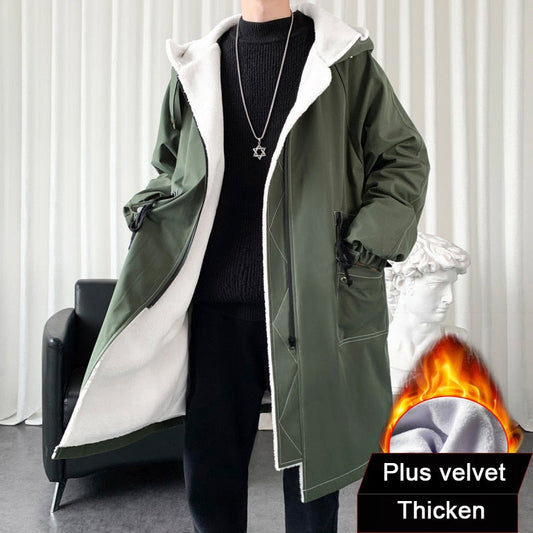 jiaabc Winter Coat Men Hooded Thick Coat Fashion Windbreakers Casual Jackets Plus Size M-3XL