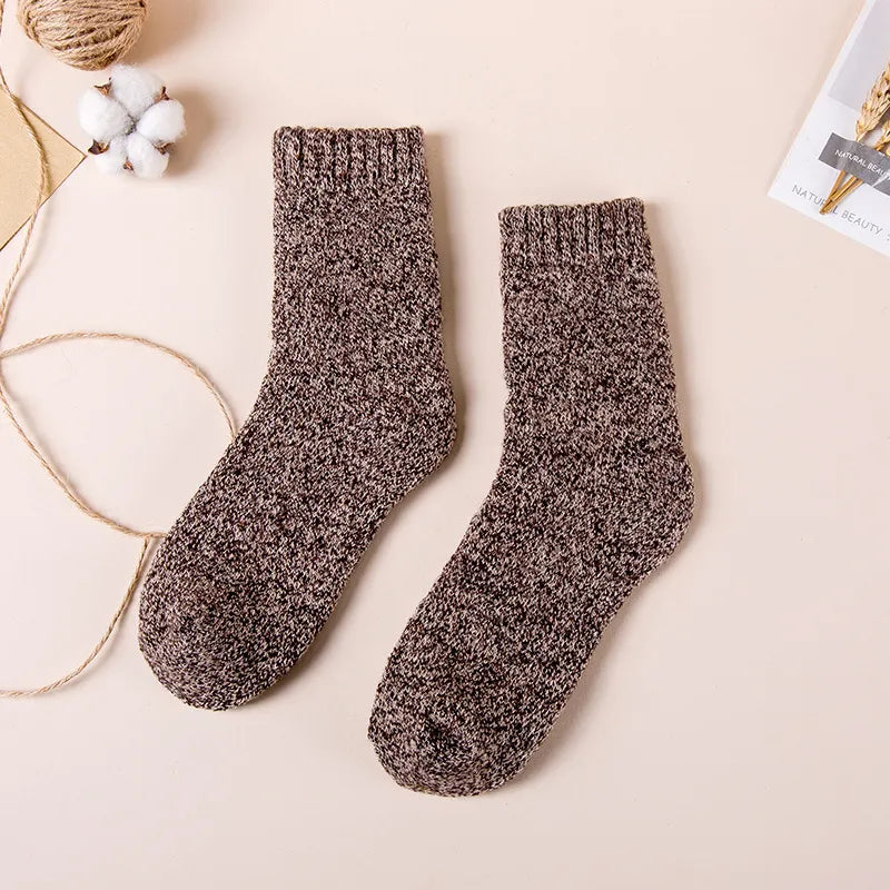 jiaabc Winter Men's Merino Wool Socks Super Thick Warm High Quality Harajuku Retro Snow Casual Antifreeze Cashmere Socks Men 3 Pair