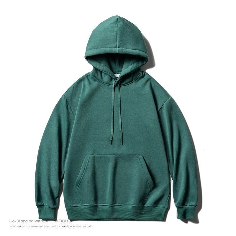 jiaabc Men Oversized Hoodies Solid Color Man Casaual Hooded Pullovers Winter Warm Fleece Sweatshirts Top Man Clothing