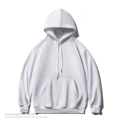 jiaabc Men Oversized Hoodies Solid Color Man Casaual Hooded Pullovers Winter Warm Fleece Sweatshirts Top Man Clothing