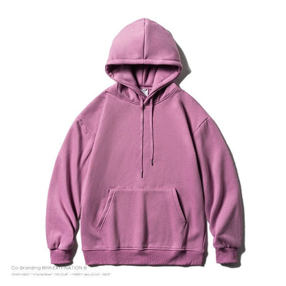 jiaabc Men Oversized Hoodies Solid Color Man Casaual Hooded Pullovers Winter Warm Fleece Sweatshirts Top Man Clothing