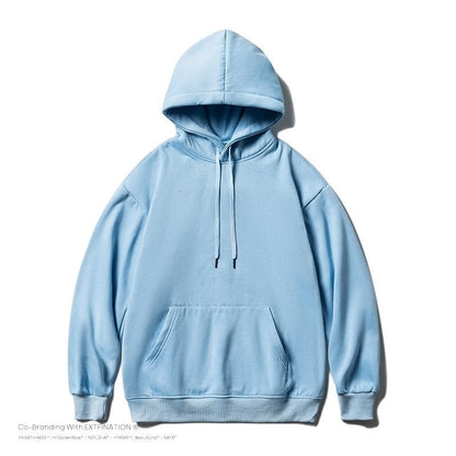 jiaabc Men Oversized Hoodies Solid Color Man Casaual Hooded Pullovers Winter Warm Fleece Sweatshirts Top Man Clothing