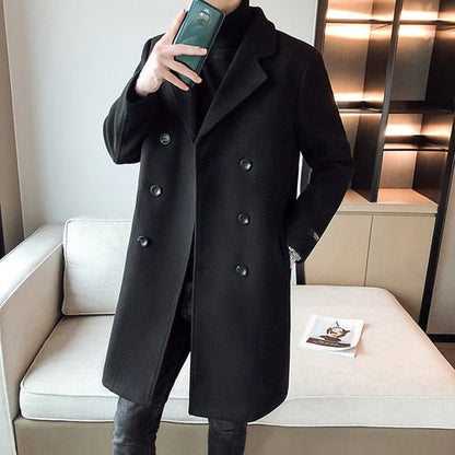 jiaabc Men Winter Thick Warm Trench Coat Double Breasted Wool Coats Luxury Business Long Slim Fit Male Trench Jacket Overcoat M-3XL