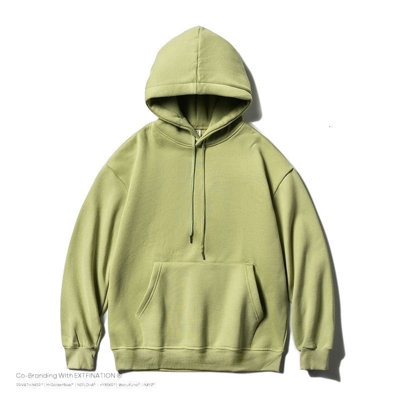 jiaabc Men Oversized Hoodies Solid Color Man Casaual Hooded Pullovers Winter Warm Fleece Sweatshirts Top Man Clothing