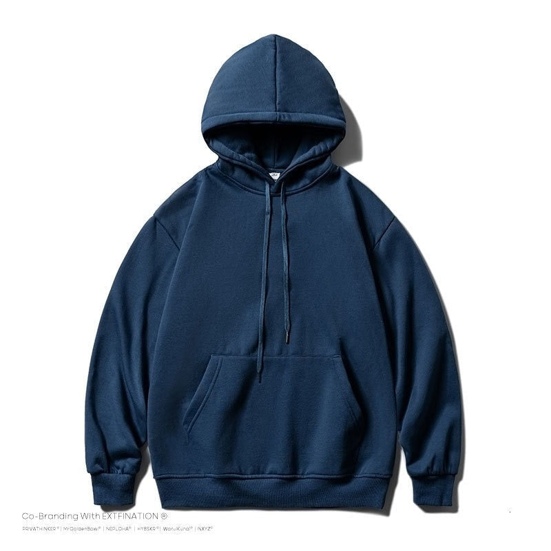 jiaabc Men Oversized Hoodies Solid Color Man Casaual Hooded Pullovers Winter Warm Fleece Sweatshirts Top Man Clothing