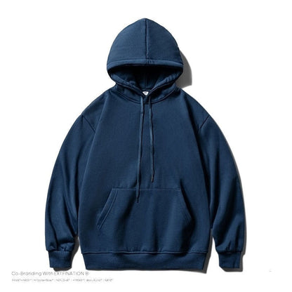 jiaabc Men Oversized Hoodies Solid Color Man Casaual Hooded Pullovers Winter Warm Fleece Sweatshirts Top Man Clothing