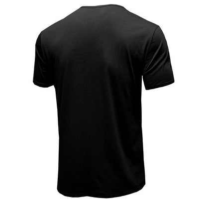 Summer New Men's Clothing European and American Men's Henley Shirt Short-sleeved Men's T-shirt Solid Color Tops