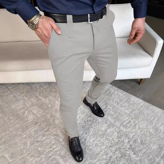 jiaabc masc outfits Spring and Autumn New Suit Pants Men's Light Business Pants Youth Straight Loose Men's Solid Color Suit Pants