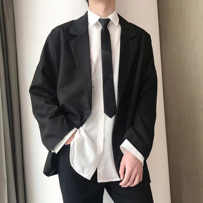 jiaabc semi formal men outfit Small Suit Jacket Men's Fashionable Handsome Casual Internet Celebrity Top Spring and Autumn New Loose Solid Color Suit