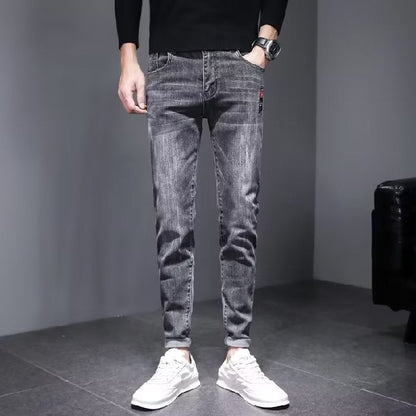 Men's Jeans Summer Thin Ripped Slim Fit Small Feet Casual Summer Versatile 2024 Spring and Autumn New Trousers