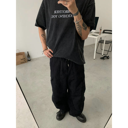 jiaabc skater boy outfits American Retro Loose Overalls Men's Spring and Autumn 2024 New Japanese Casual Vibe Style Straight Long Pants