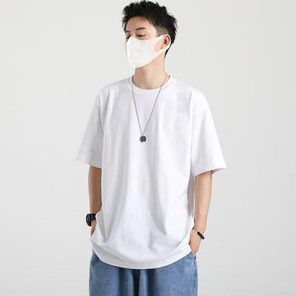 Summer 2024 popular Hong Kong style new men and women letter cartoon short-sleeved T-shirt half-sleeved casual loose couple wear