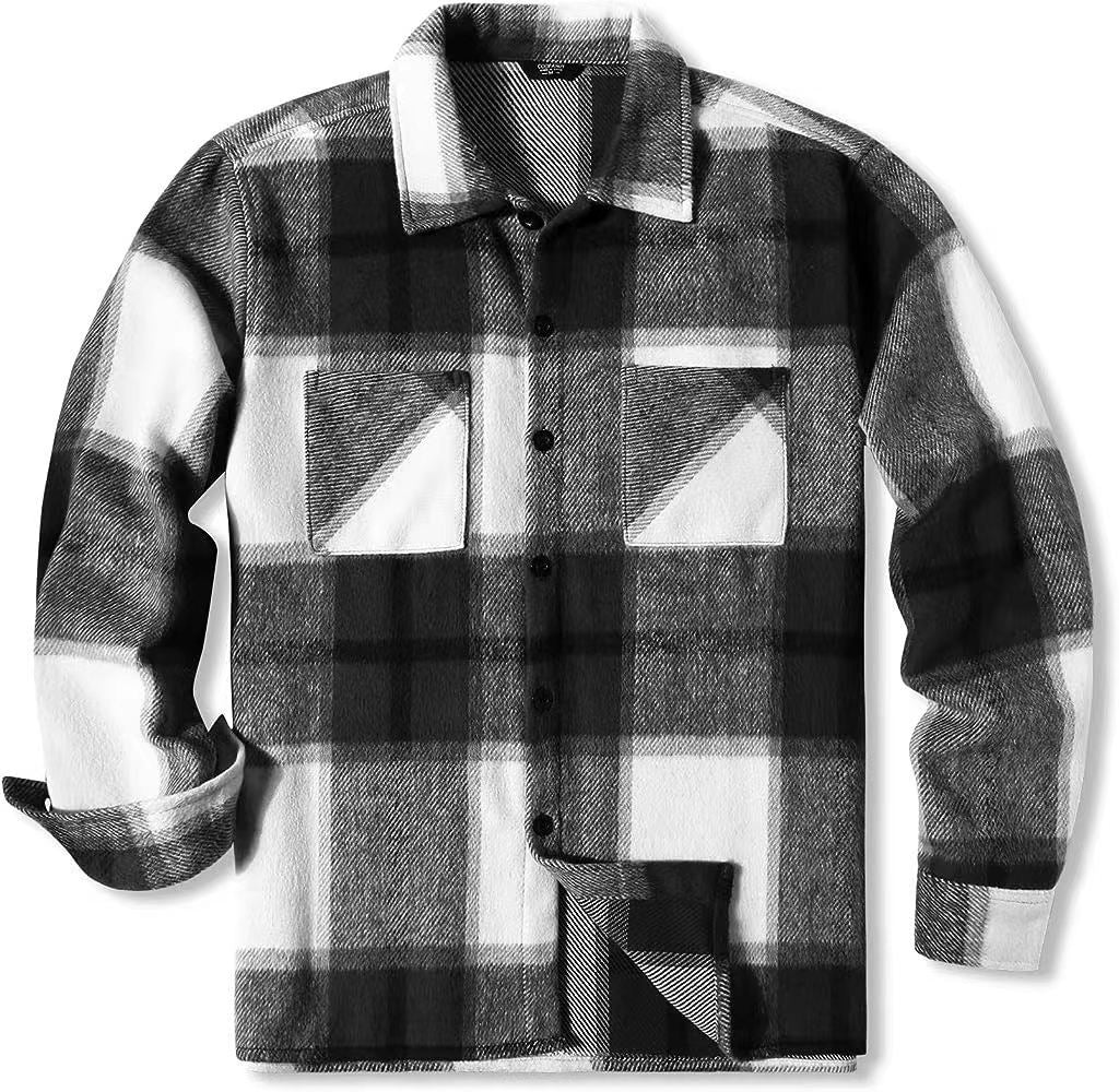 jiaabc Spring Autumn Men Shirt Turn-down Collar Cotton Blend Long Sleeve Plaid Buttons Shirt Coat Casual Loose Streetwear Man Clothes