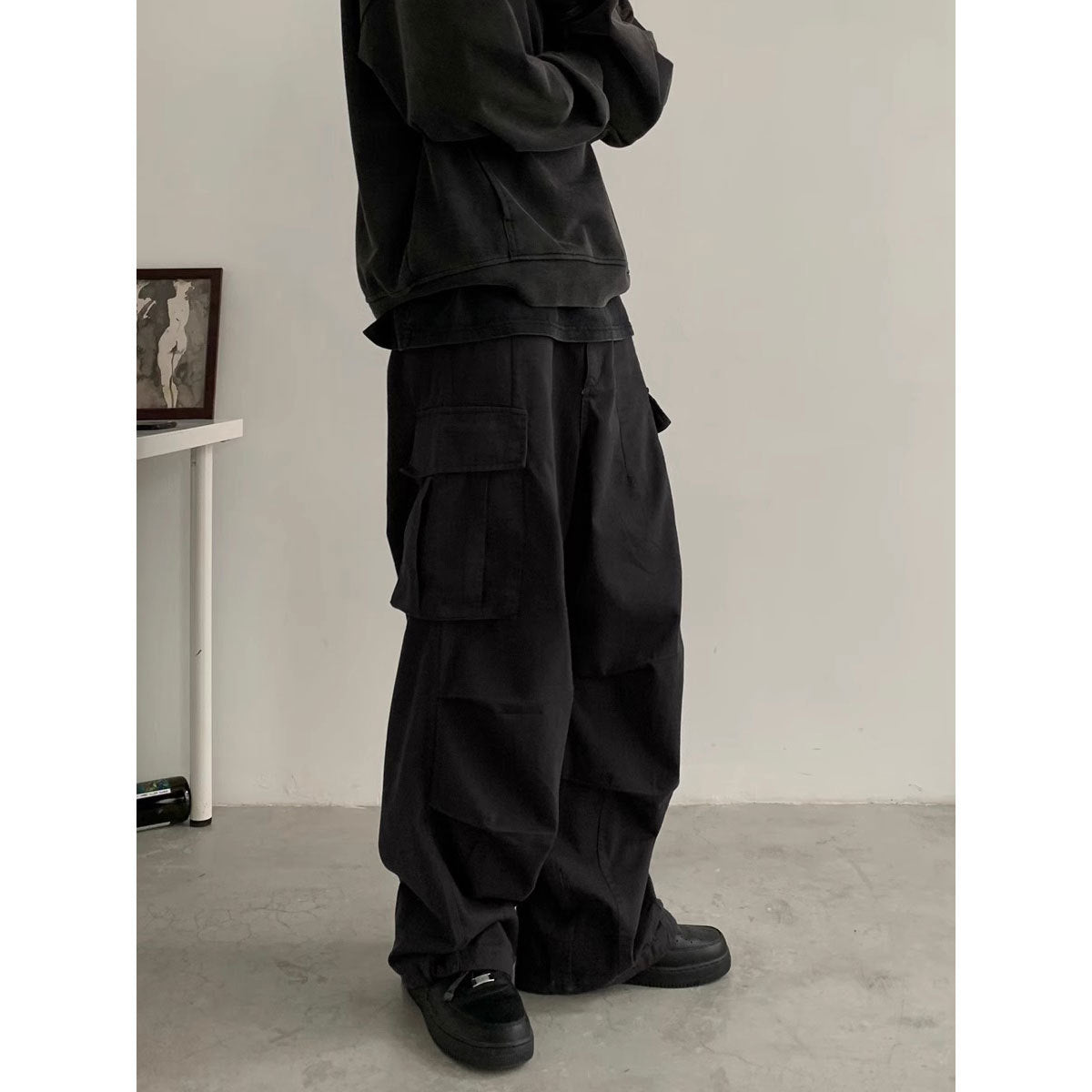 jiaabc skater boy outfits American Retro Loose Overalls Men's Spring and Autumn 2024 New Japanese Casual Vibe Style Straight Long Pants