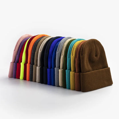 jiaabc 20 Colors New Korean Wool Acrylic Knitted Caps Women Men Skullcap Autumn Winter Elastic Skullies Beanies Cap Wholesale