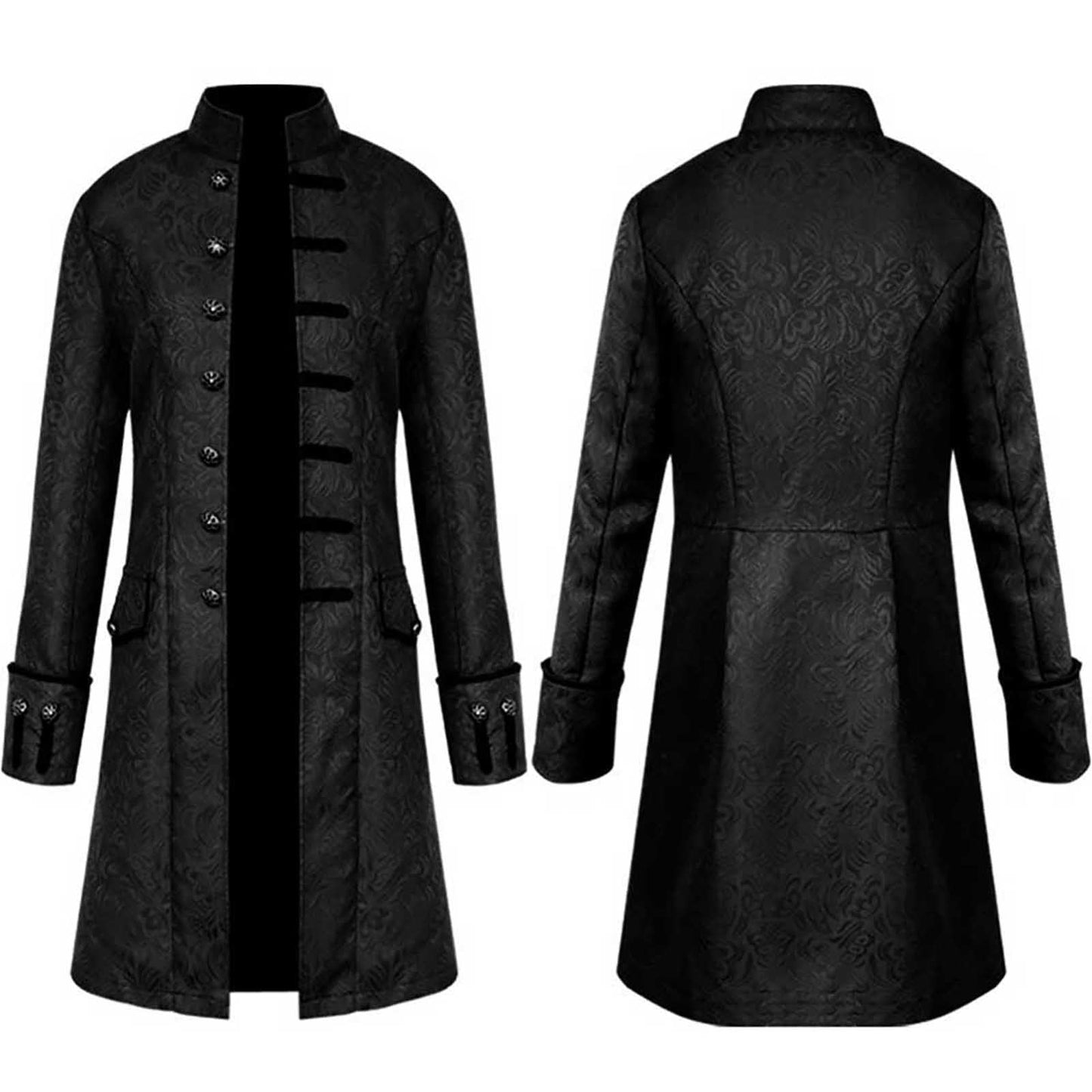 Halloween Overcoat Men Winter Warm Vintage Tailcoat Jackets Gothic Victorian Medieval Costume Outwear Buttons Tuxedo Coats