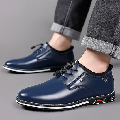 jiaabc Men Casual Shoes Fashion Business Men Shoes Comfort Slip on Male Loafers Platform Leather Work Shoes Big Size 50 Chaussure Homme