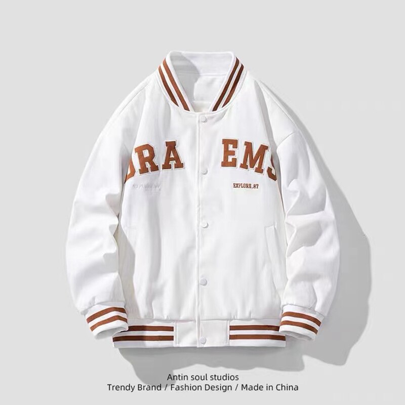 jiaabc  Fashion Baseball Uniform New Men's Jacket Quality Hip-hop Retro Student  Academic Style Embroidery Loose Casual Couple Coat